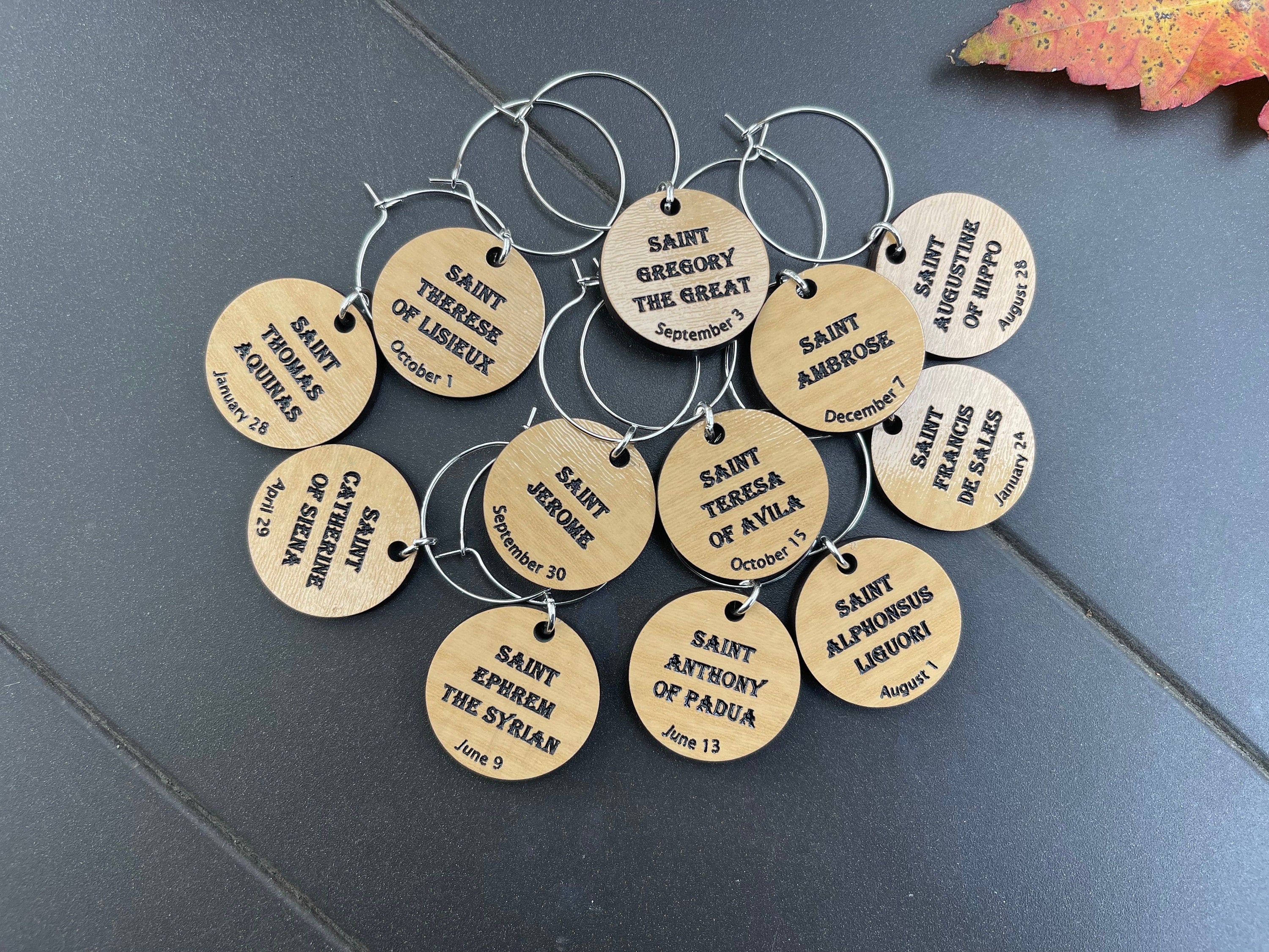 Catholic Saint Wine Charm Sets