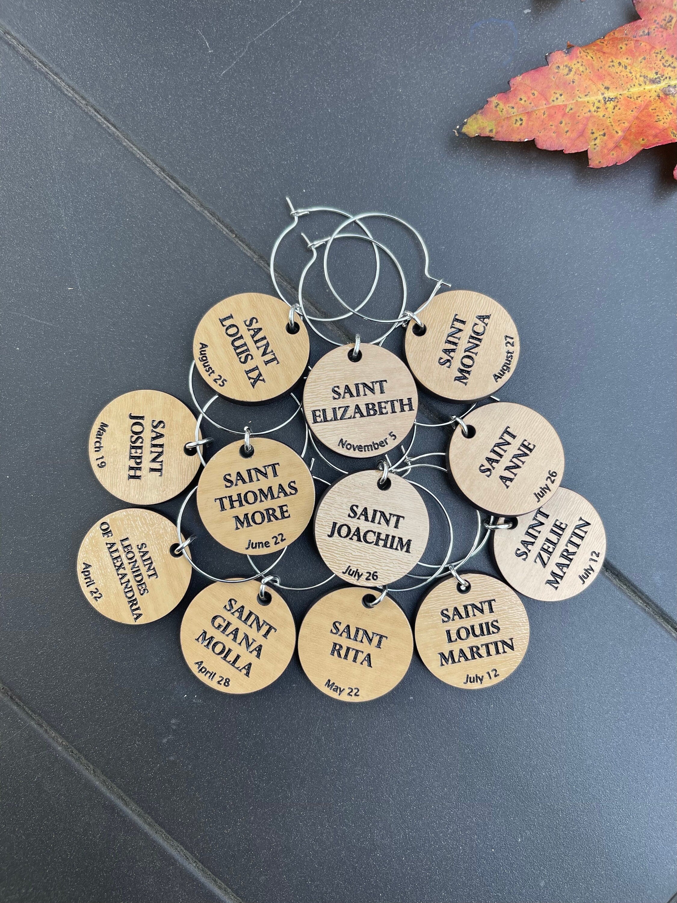 Catholic Saint Wine Charm Sets