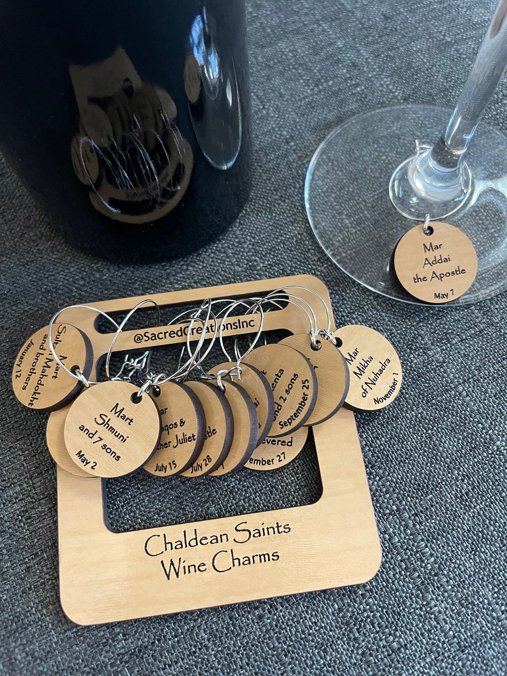 Catholic Saint Wine Charm Sets
