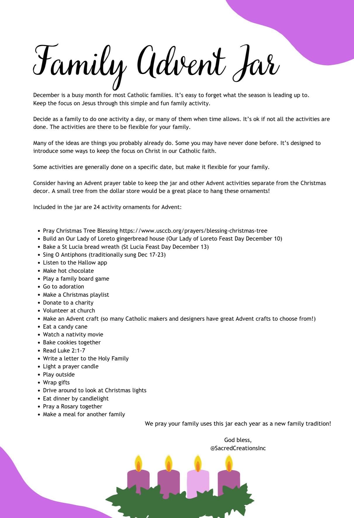 Catholic Family Advent Jar