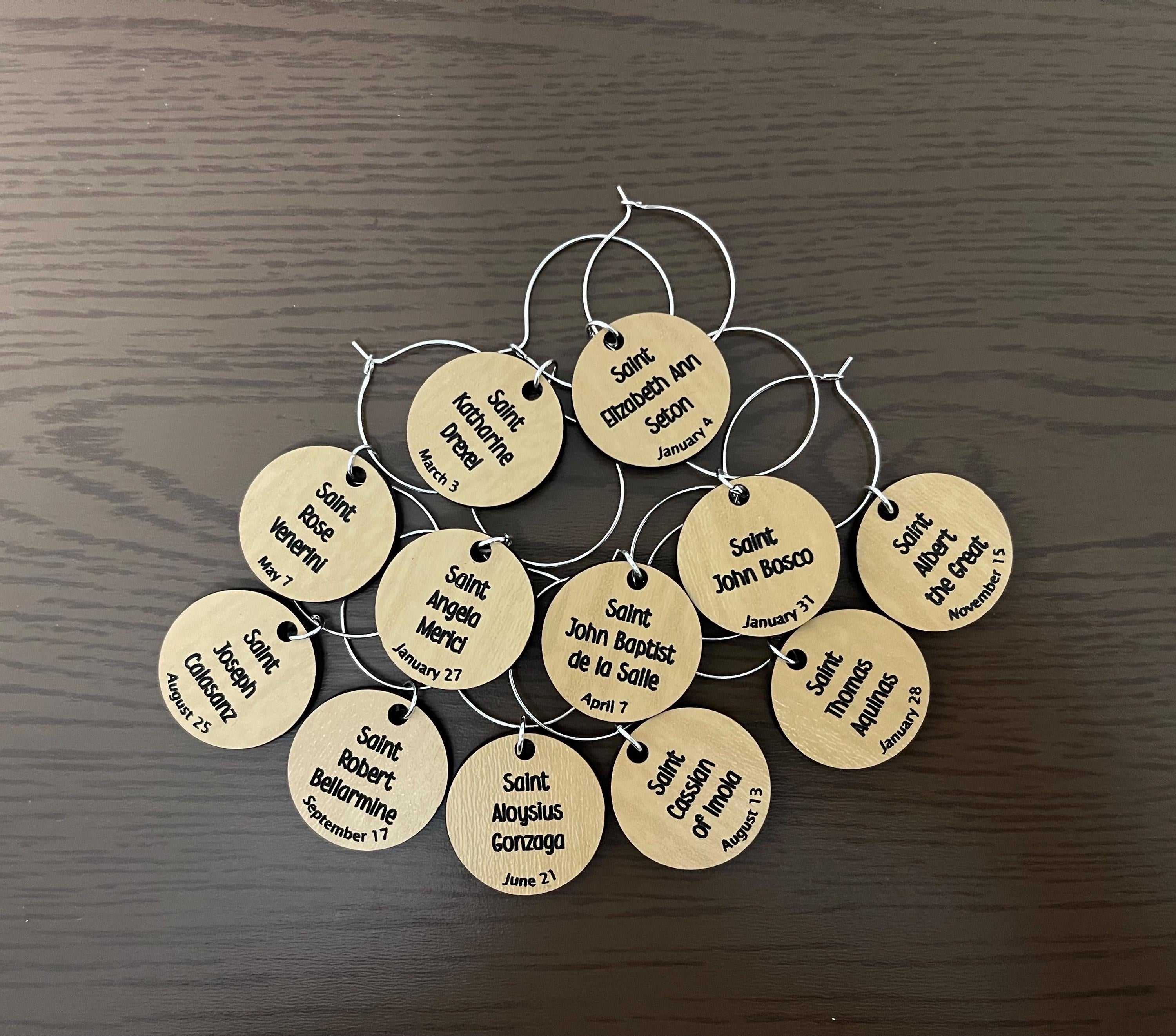 Catholic Saint Wine Charm Sets