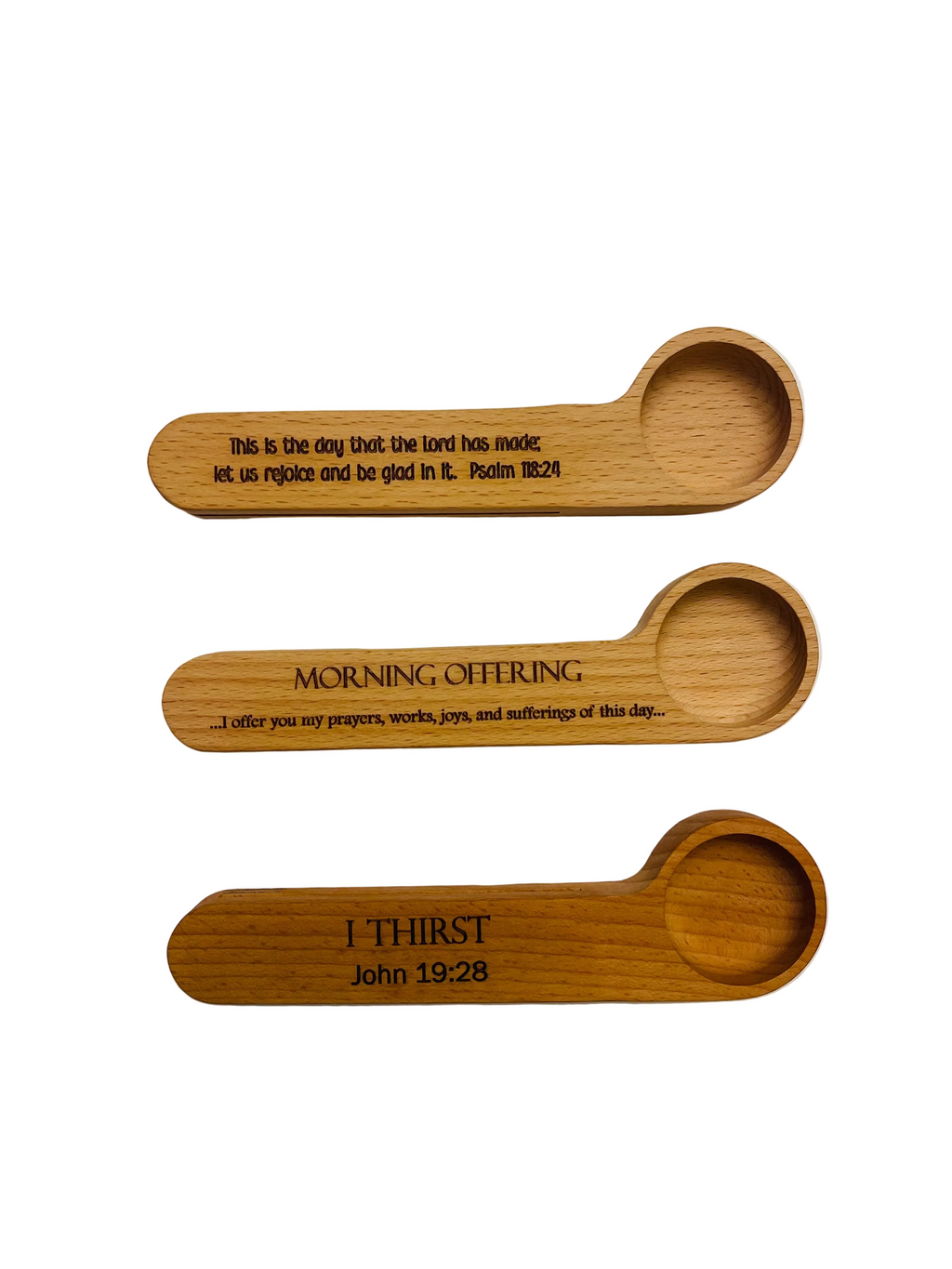 Engraved Bamboo Coffee Scoop Clip