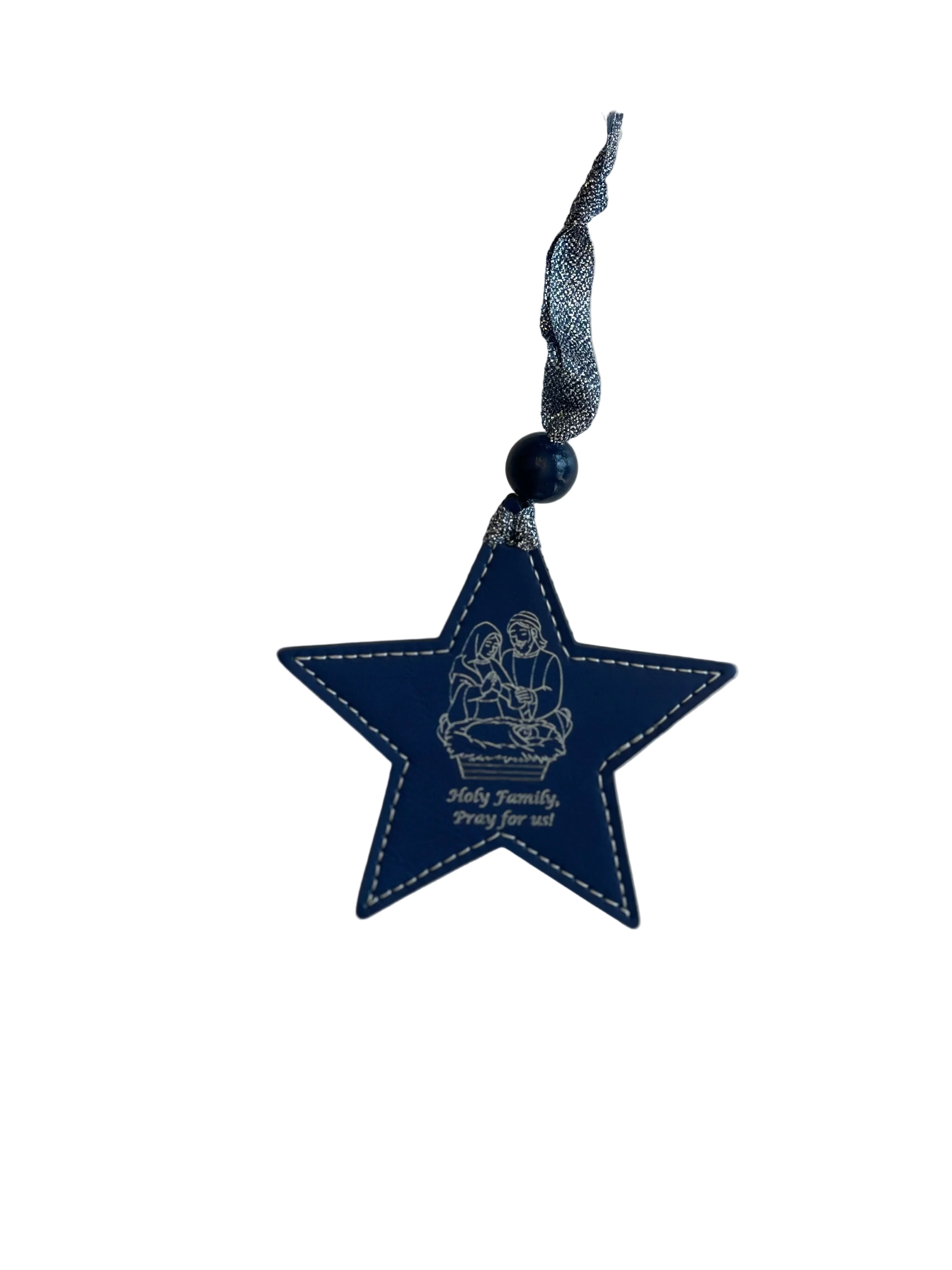 Nativity Star faux leather ornament
