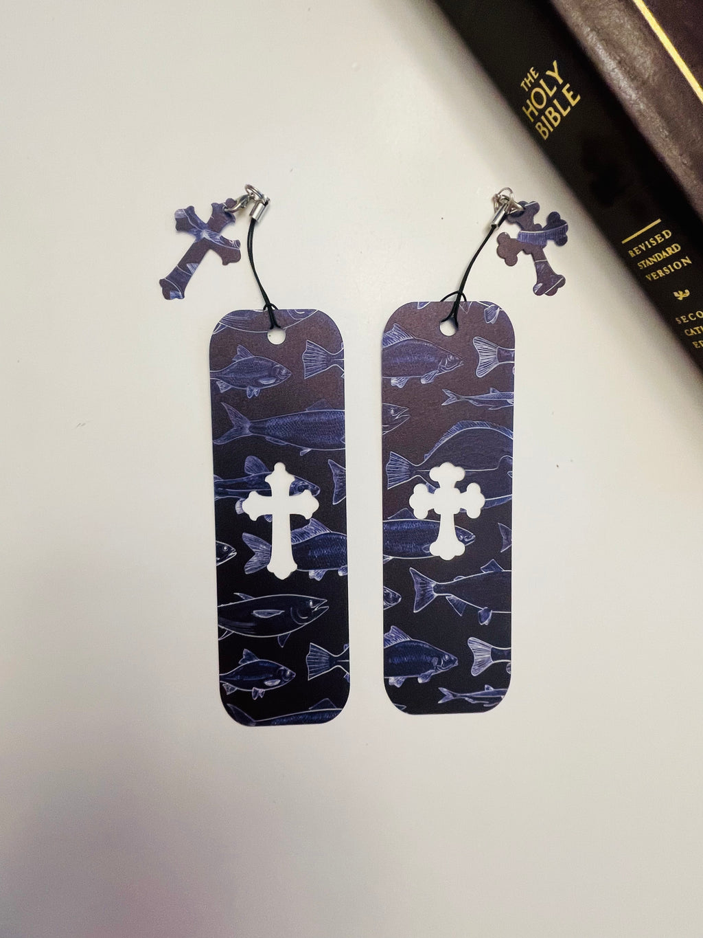 Flexible Bookmark - Freshwater Fish on Blue