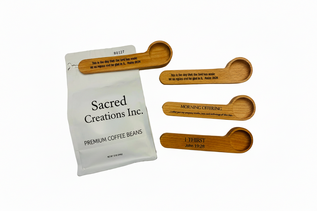 Engraved Bamboo Coffee Scoop Clip