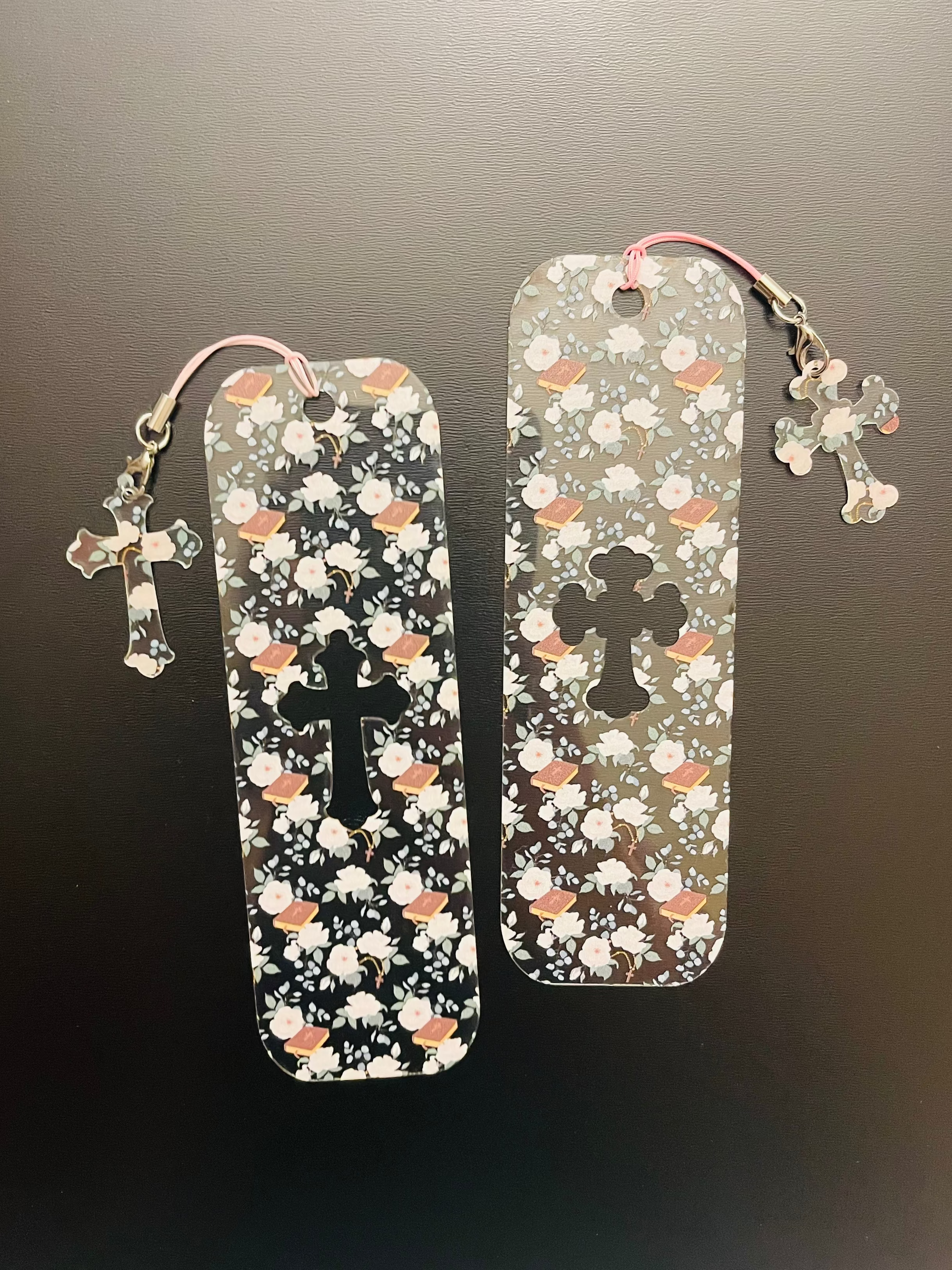 Flexible Bookmark - Rosary, Bible, Flowers