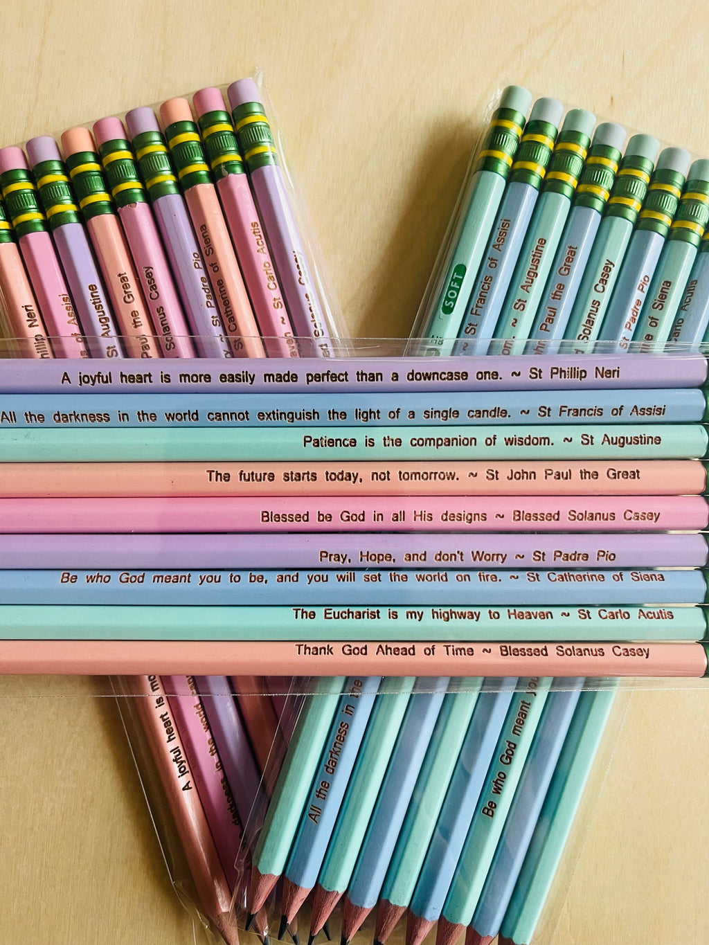Saint quote pencil pack