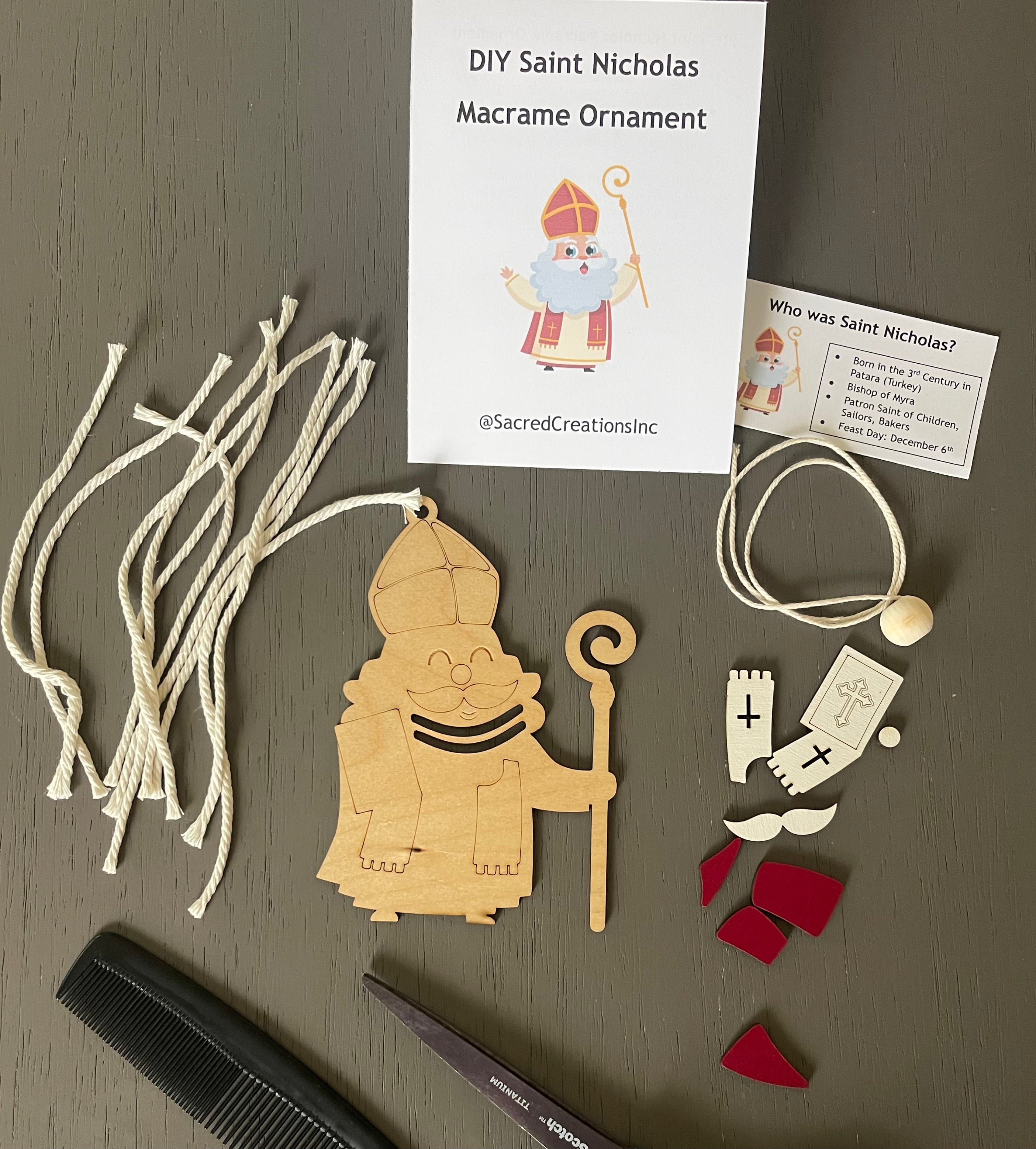 DIY Macrame Saint Nicholas Ornament