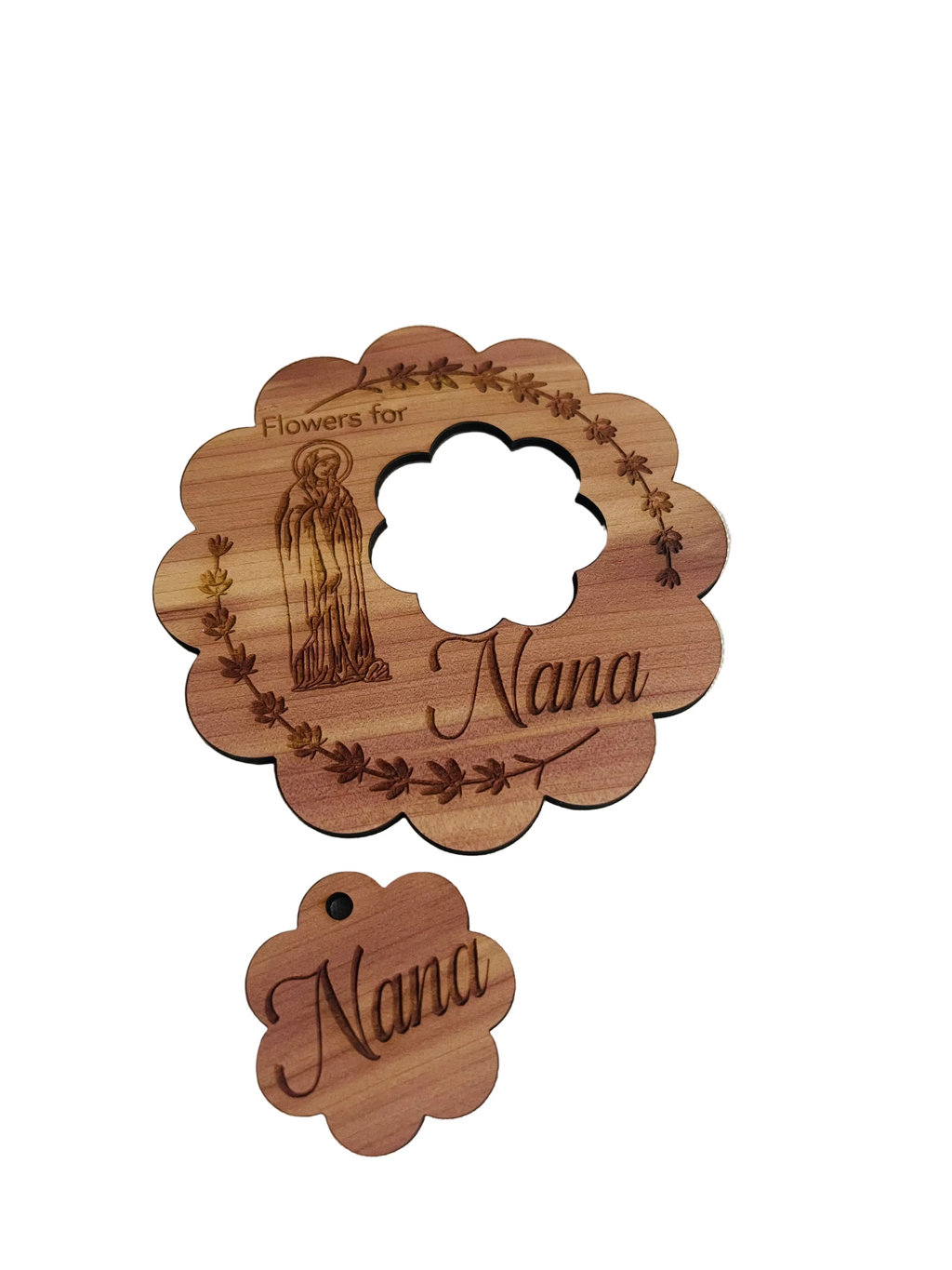 Jar Flower Topper Mary ~ Mom Mama Nana Yuma