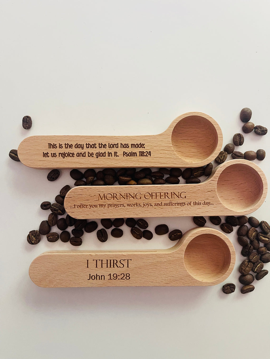 Engraved Bamboo Coffee Scoop Clip