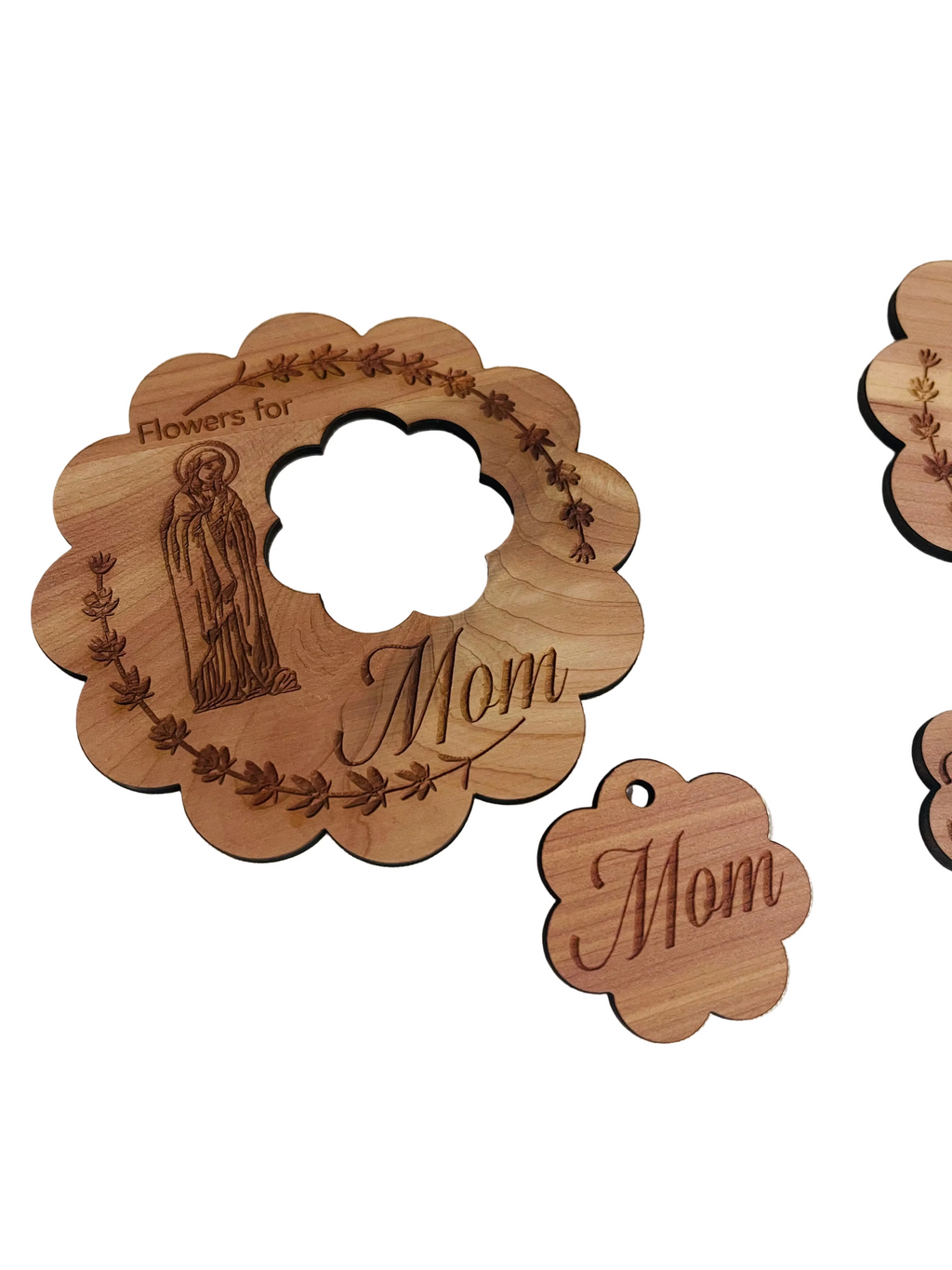 Jar Flower Topper Mary ~ Mom Mama Nana Yuma