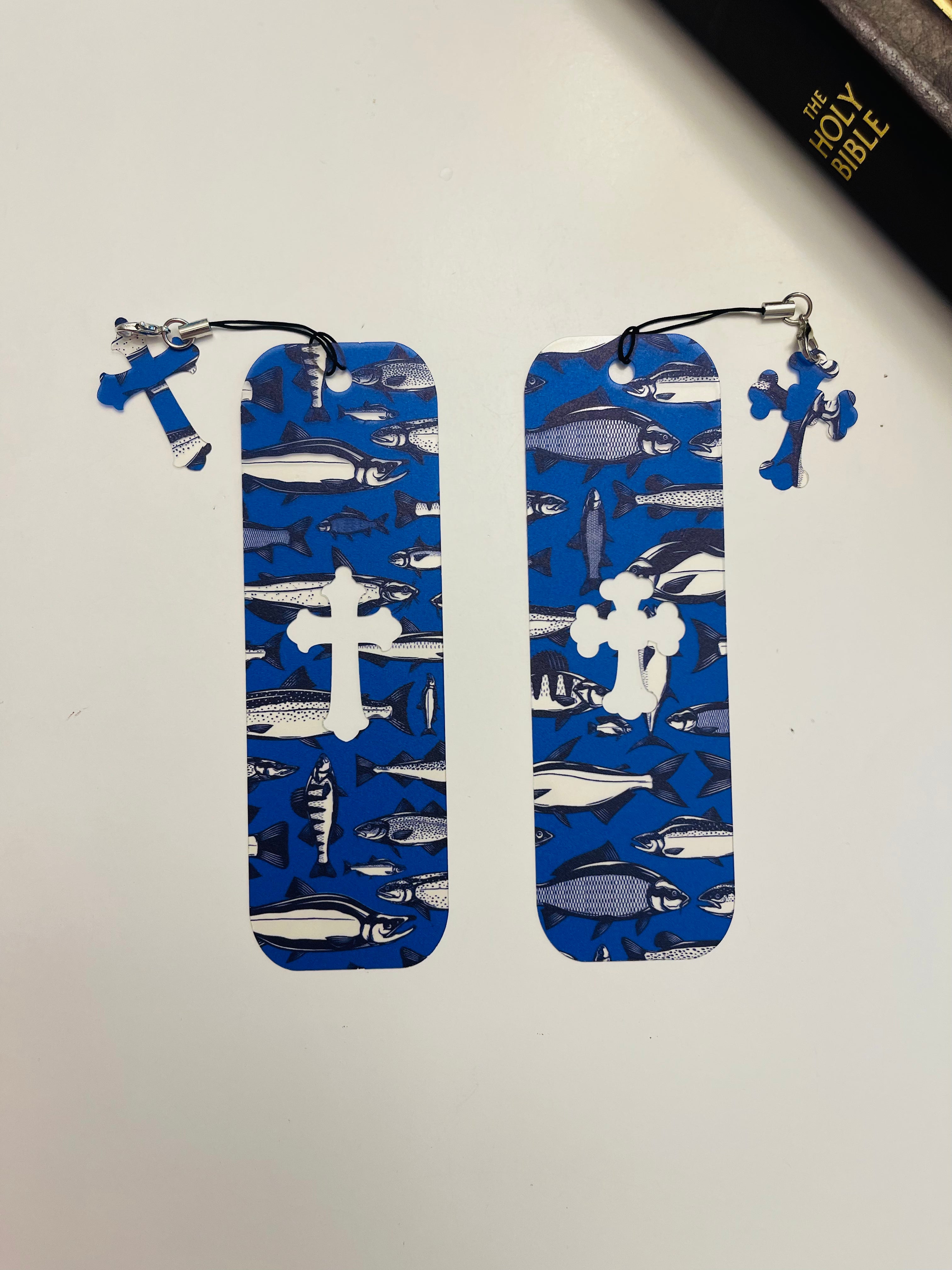 Flexible Bookmark - Assorted Fish on Blue