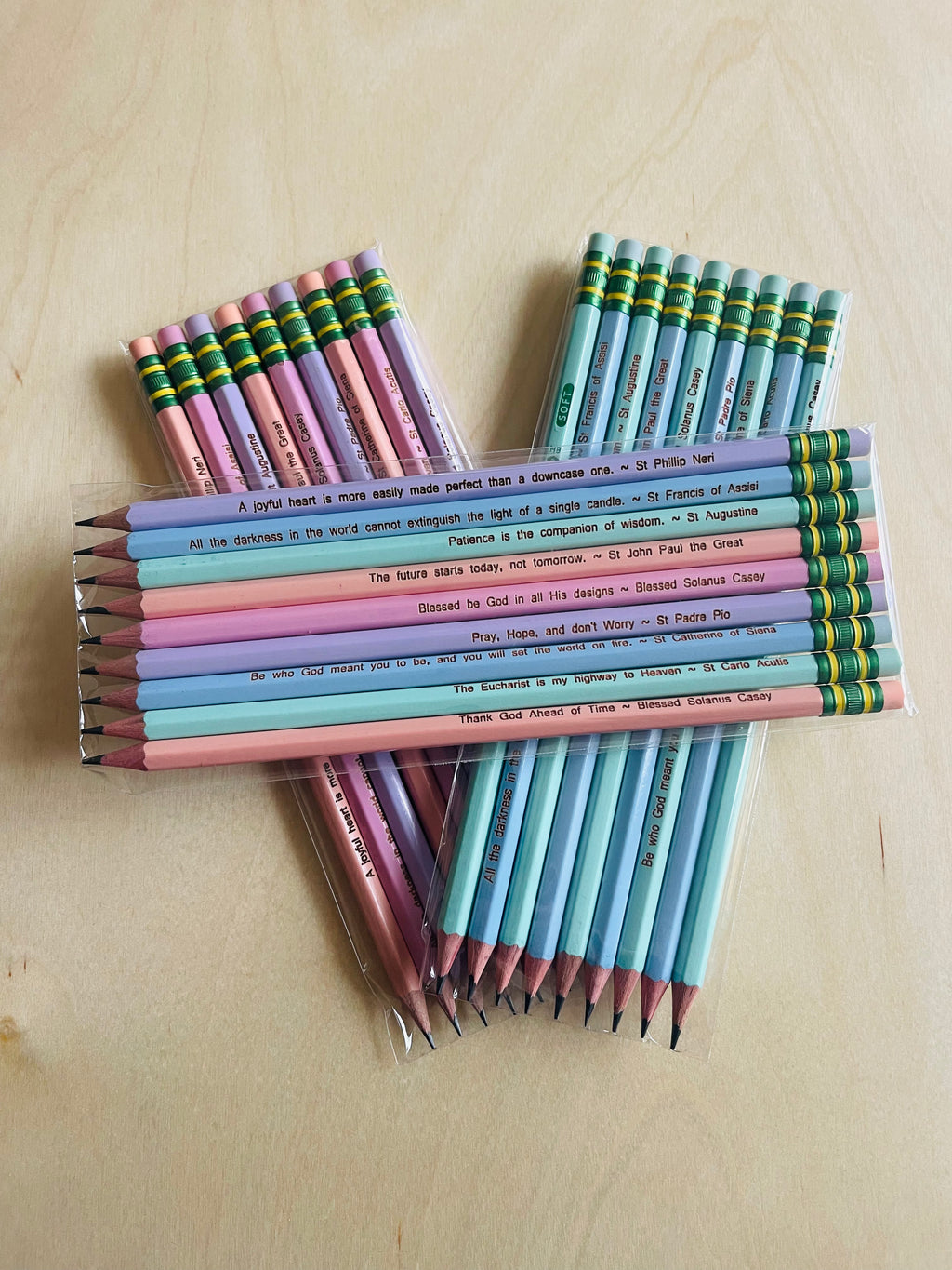 Saint quote pencil pack