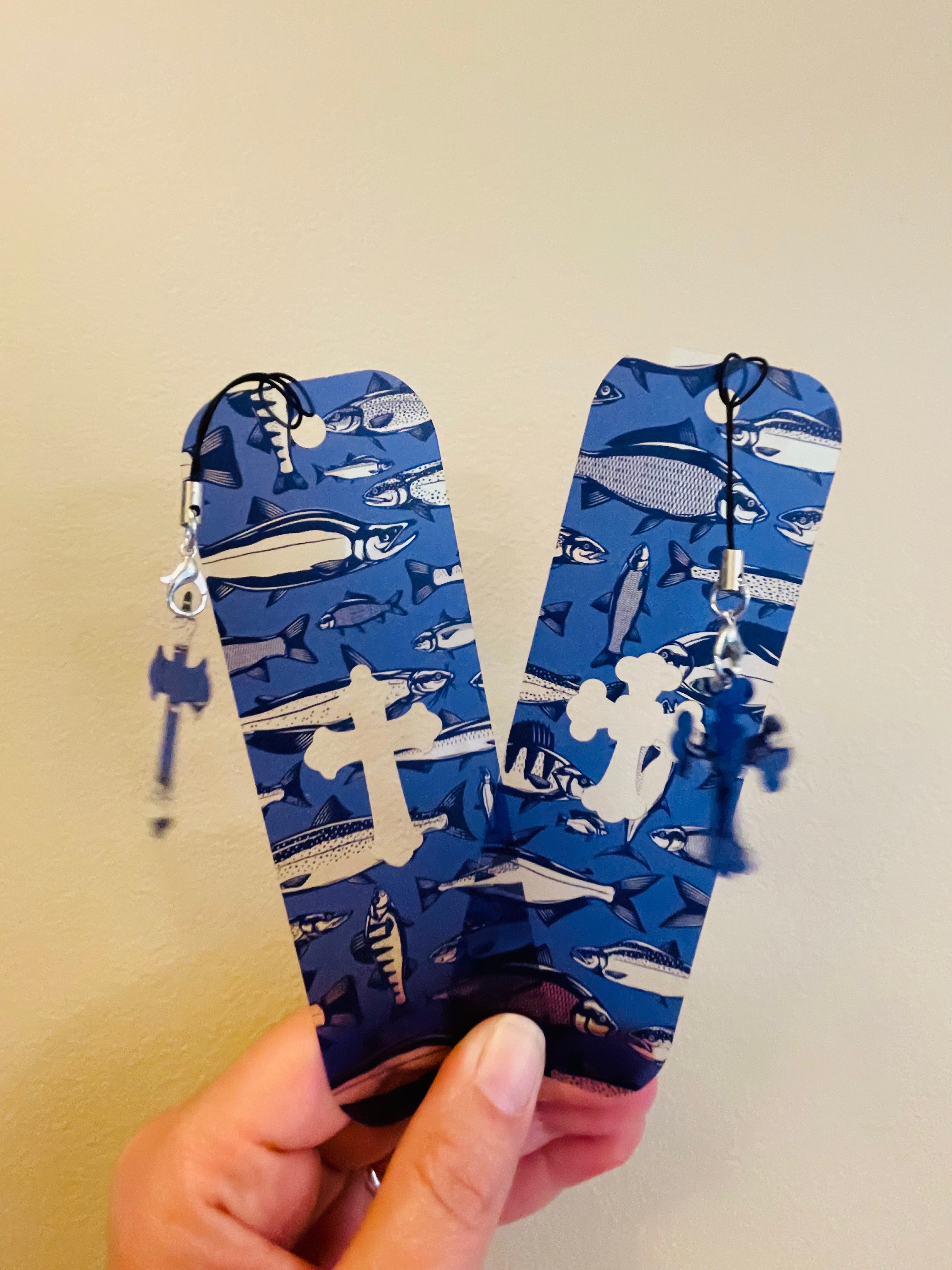 Flexible Bookmark - Assorted Fish on Blue