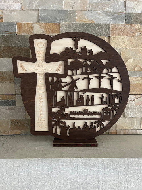 Cross Lent Scene Holy Week Passion Resurrection