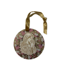 Praying Mary Floral Gold Glitter Ornament
