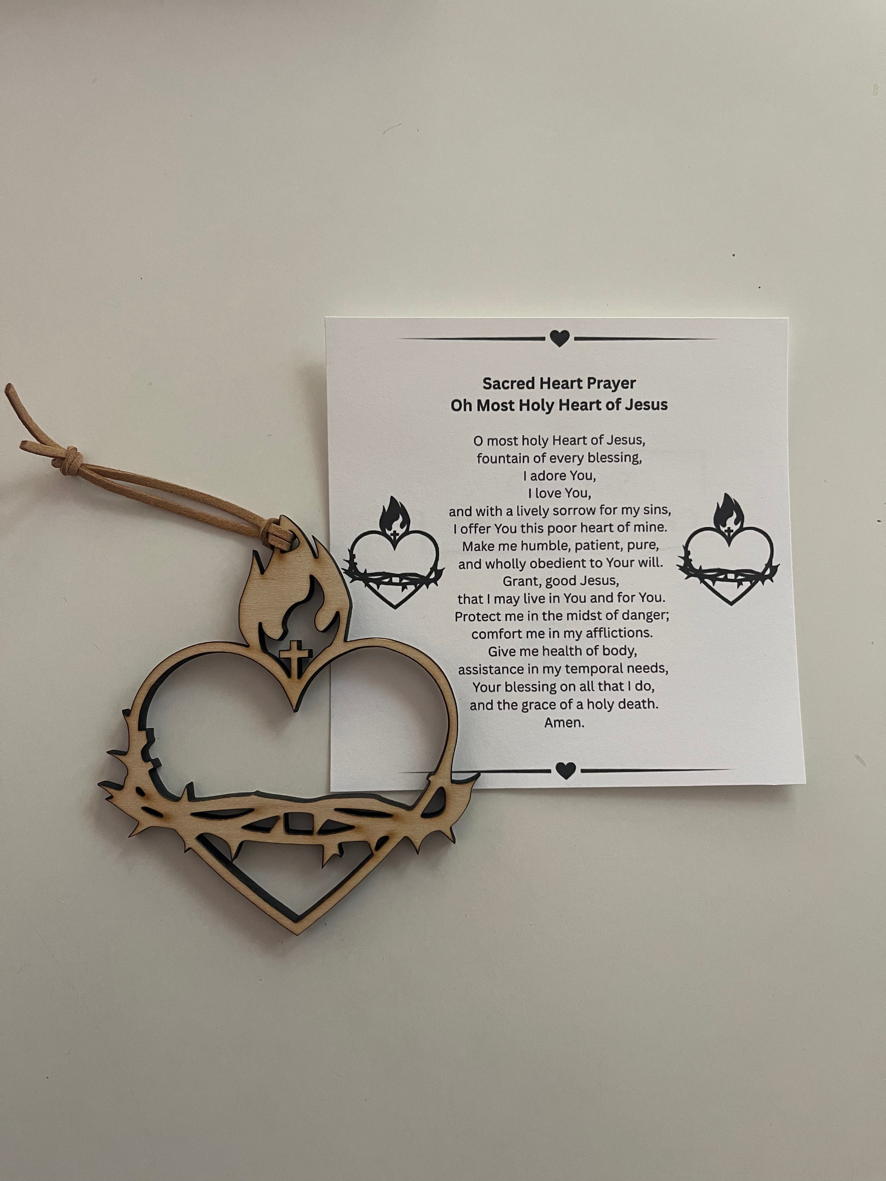 Sacred Heart of Jesus Prayer Card and Ornament