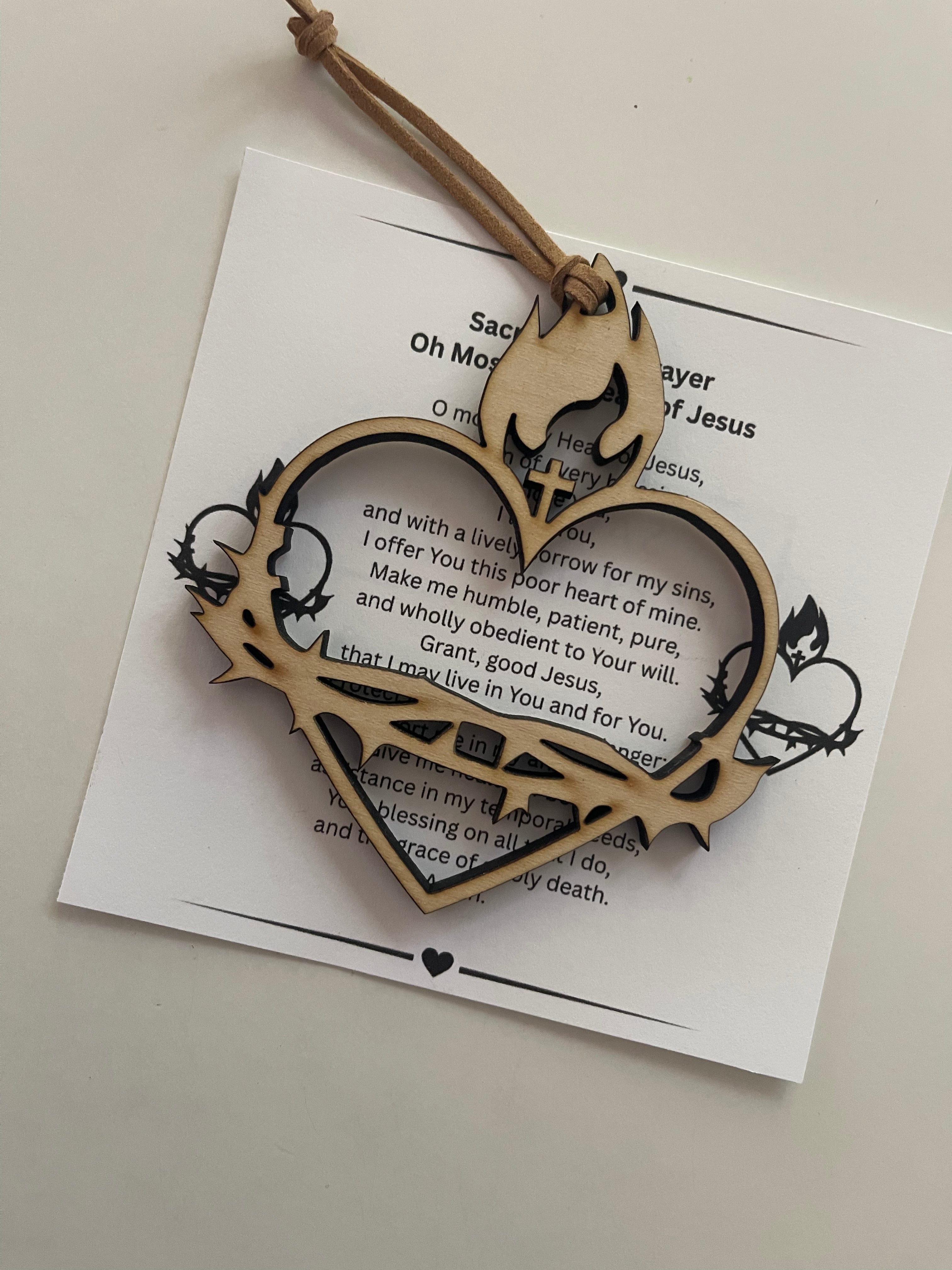 Sacred Heart of Jesus Prayer Card and Ornament