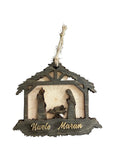 Nativity Wood Cutout Ornament Catholic Christmas Chaldean