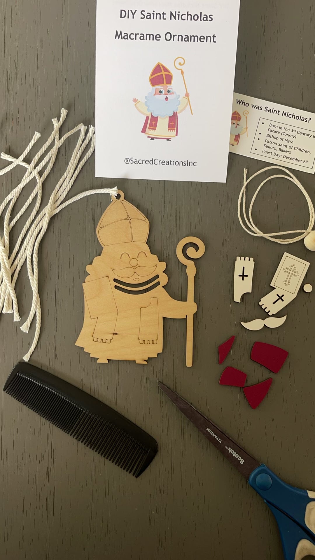 DIY Macrame Saint Nicholas Ornament